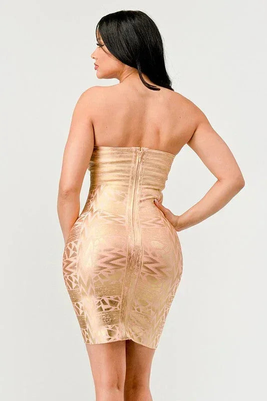 Robe bustier glamour dorée