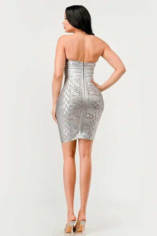 Robe bustier glamour dorée