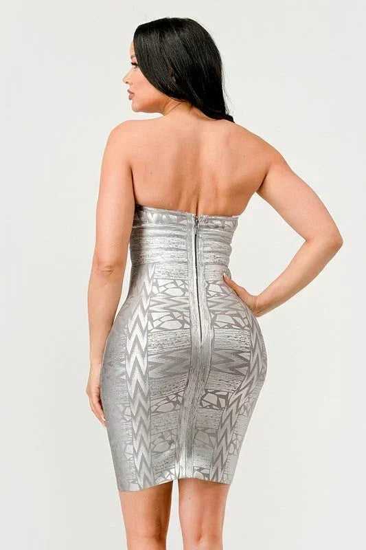 Robe bustier glamour dorée
