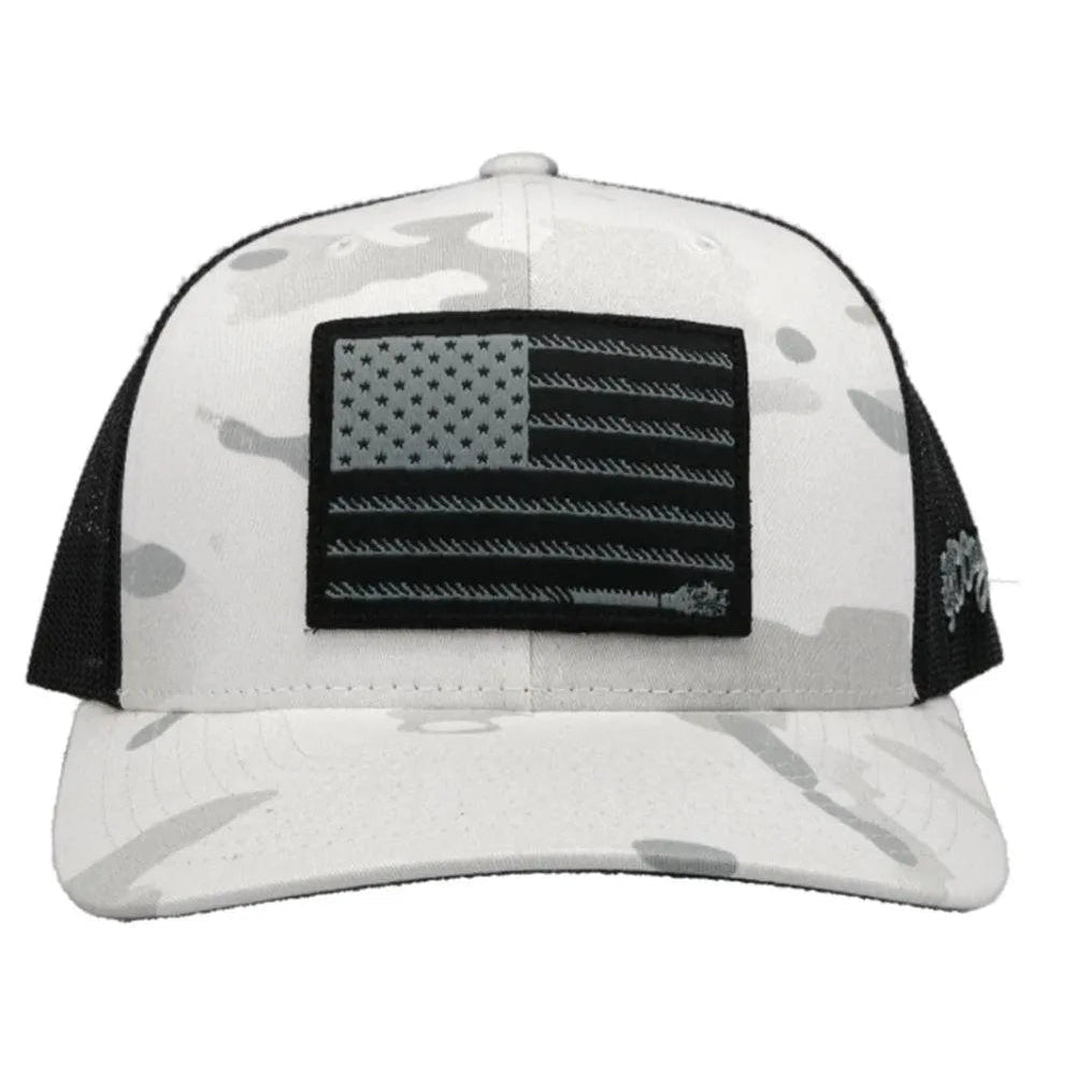 Casquette Trucker - HOOey Liberty Roper Camo (blanc/noir)
