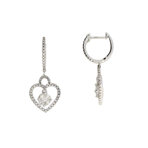 .50ct Diamond Dangle Earrings 14KT White Gold