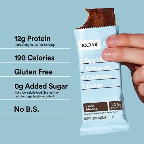 Barres protéinées Rxbar, En-cas protéiné, Barres d'en-cas, Amande Vanille, Boîte de 624 g (12 barres)
