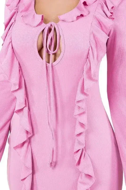 Robe longue moulante à manches longues - Coupe ajustée | Femstylo
