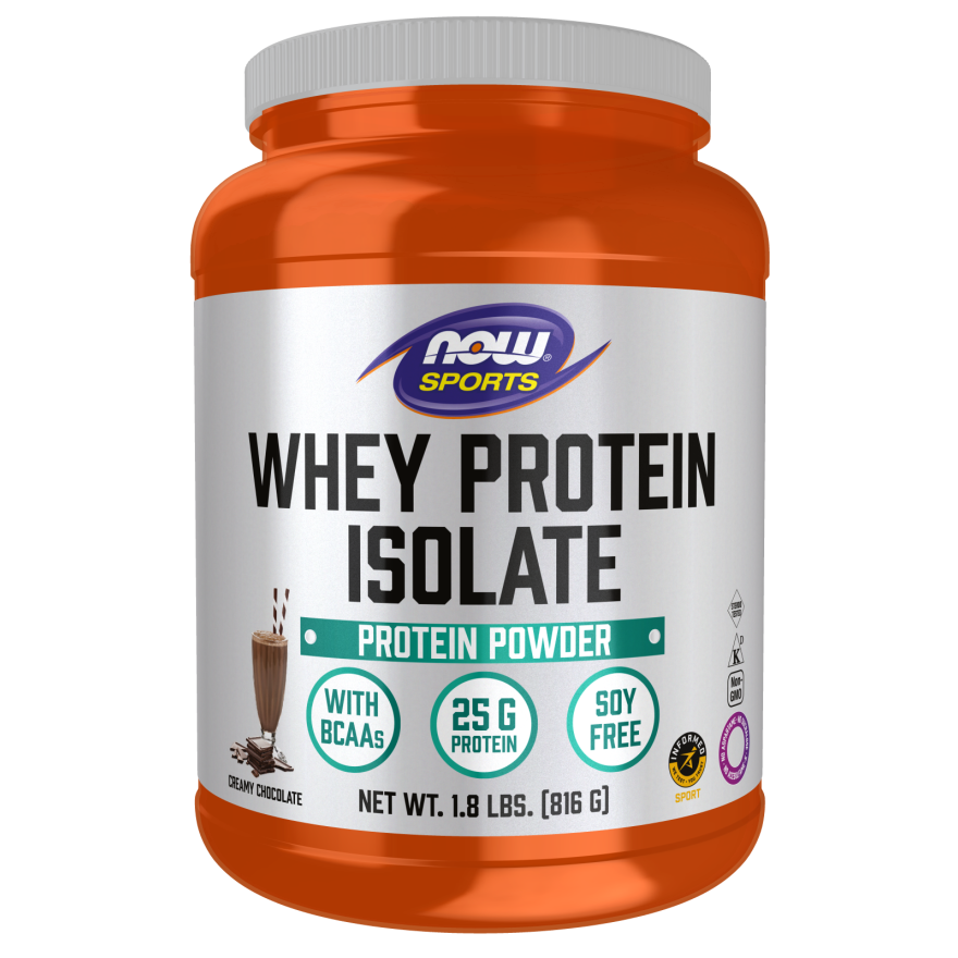 NOW Sports Isolat de protéines de lactosérum en poudre saveur chocolat crémeux 816 g - 2162