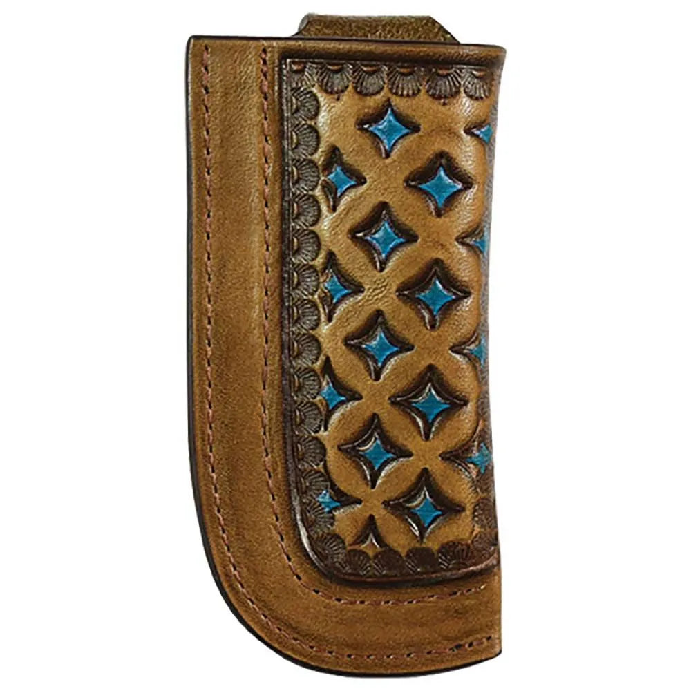 Justin Turquoise Tooled Diamond - Étui à couteau
