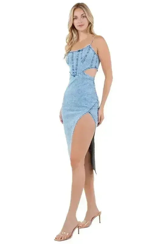 ROBE LONGUE EN JEAN POUR FEMME