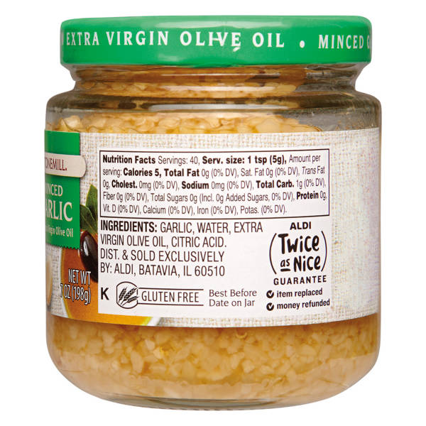 Ail Haché Stonemill dans l'Huile d'Olive Vierge Extra, 7 oz