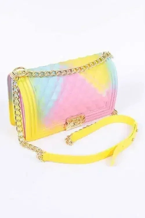 Sac à bandoulière en gelée texturée à tons mélangés
