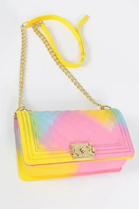 Sac à bandoulière en gelée texturée à tons mélangés