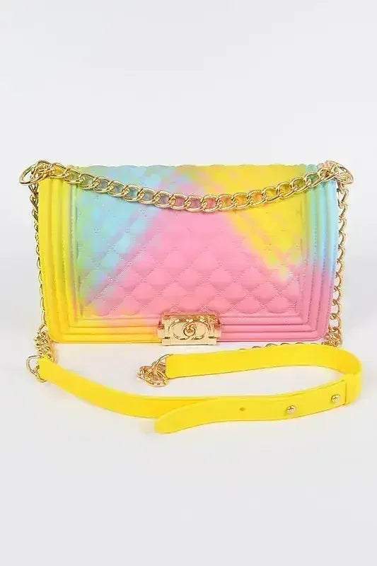 Sac à bandoulière en gelée texturée à tons mélangés