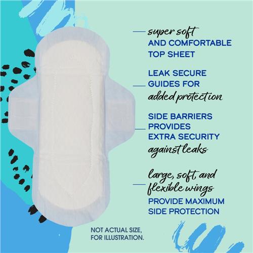 Serviettes ultra minces Kroger avec ailettes, extra longues, taille super 3, sans parfum, 38 unités
