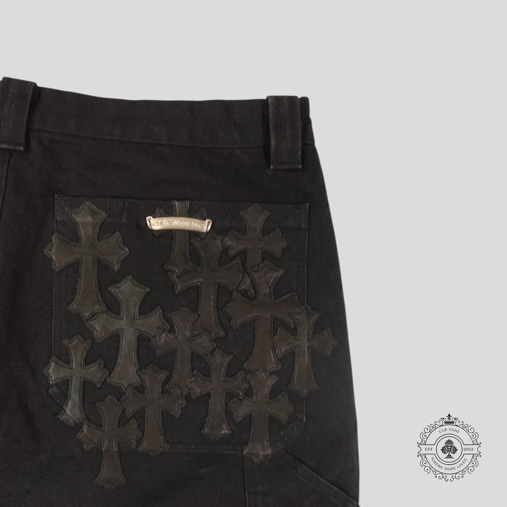 Shorts de travail Chrome Hearts 13 Cross Patch noirs