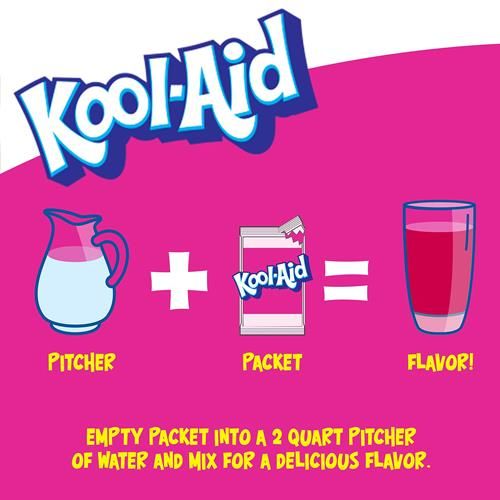 Kool-Aid Préparation pour boisson en poudre sans sucre, sans caféine, saveur fraise, zéro calorie, 1 sachet pour pichet
