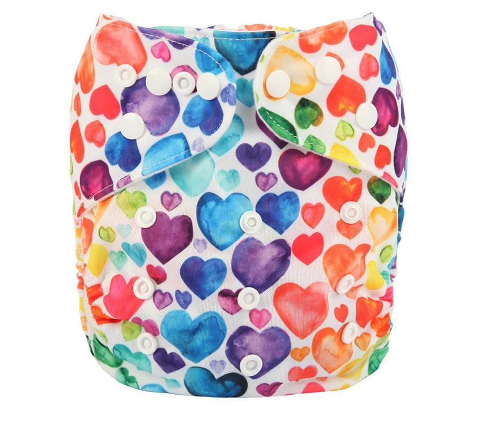 Couche en tissu imprimée moderne pour bébé, réutilisable, ajustable, lavable, pour bébés garçons et bébés filles, style élégant.