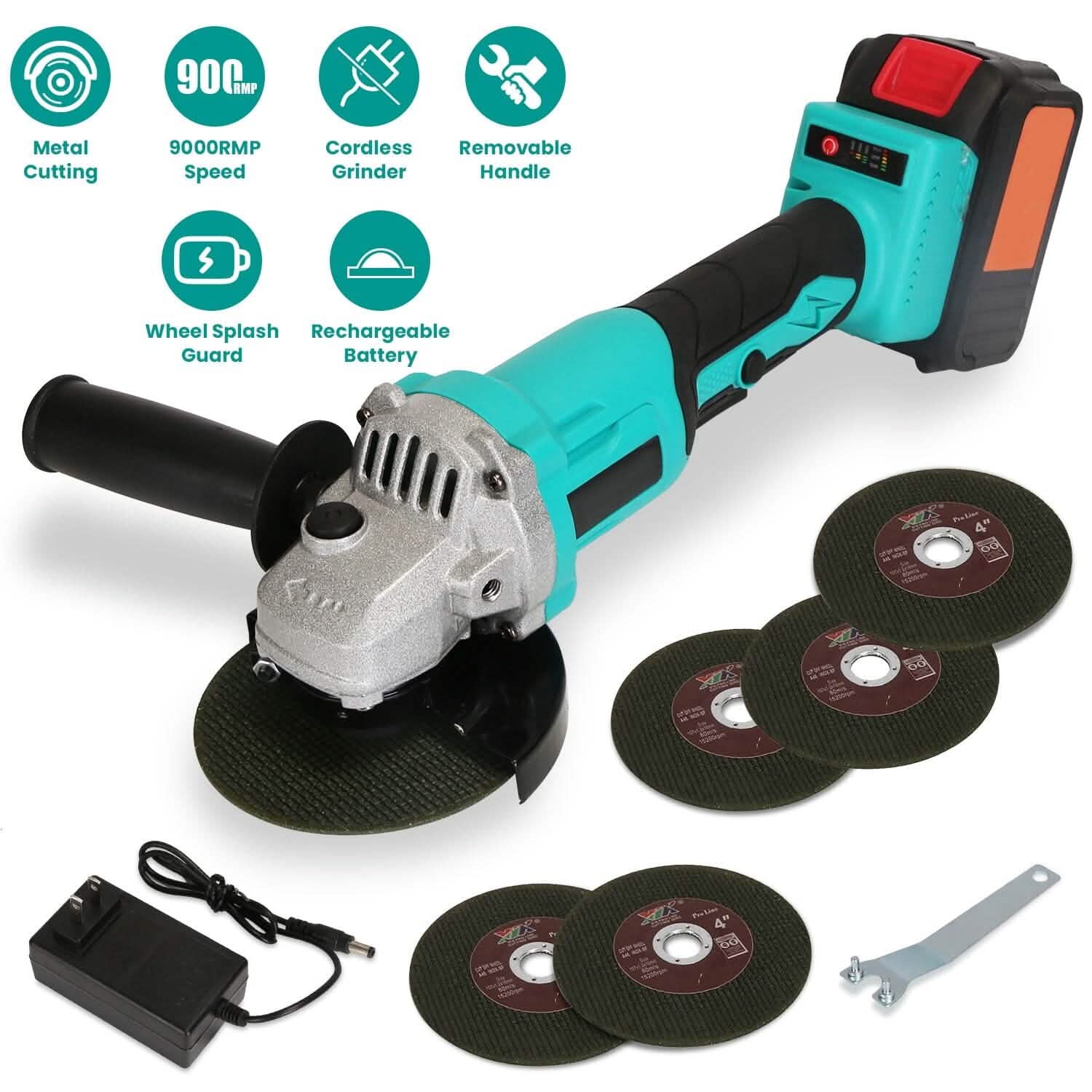 Kit de meuleuse d'angle sans fil 21 V avec moteur sans balais
