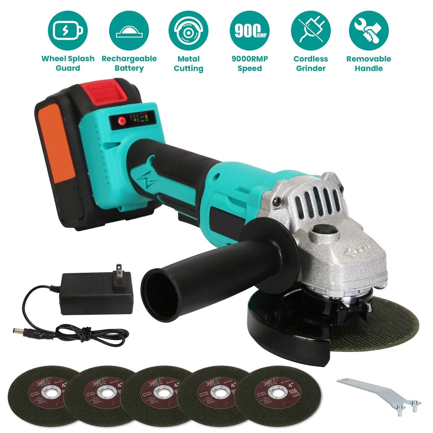 Kit de meuleuse d'angle sans fil 21 V avec moteur sans balais