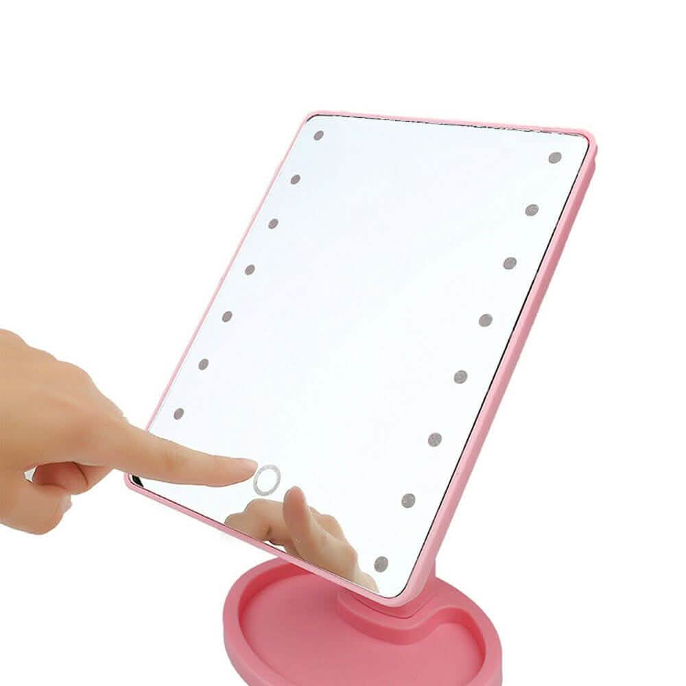 Miroir de bureau sur pied à écran tactile 22 LED