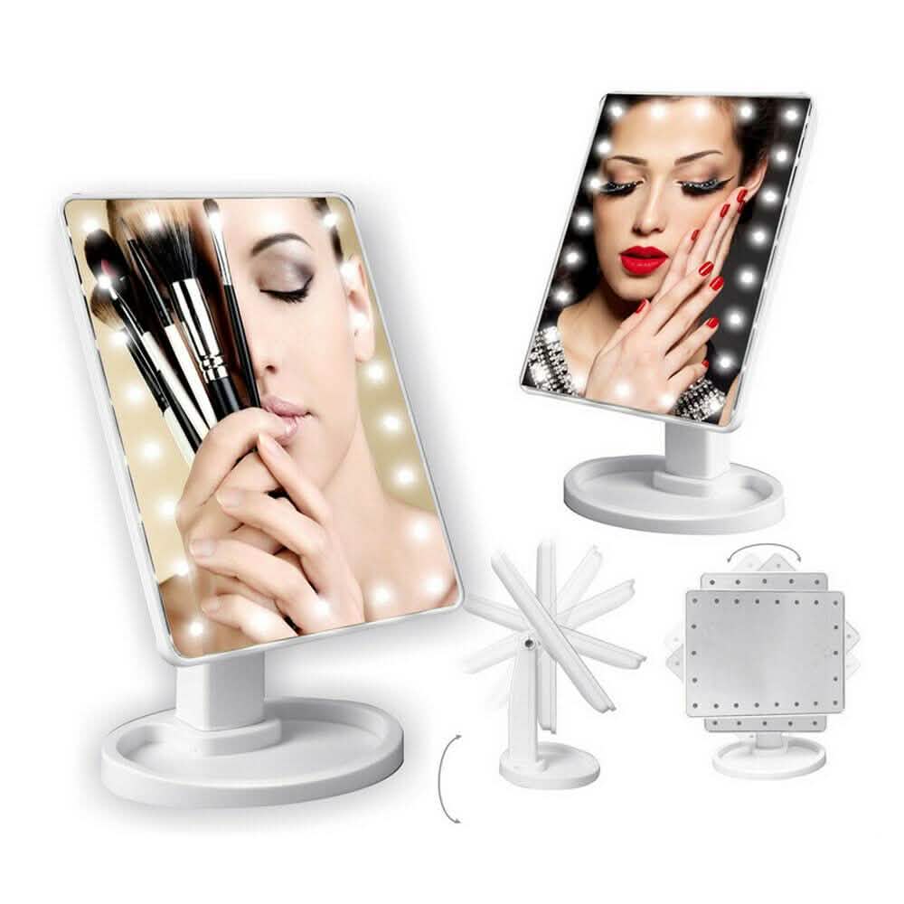 Miroir de bureau sur pied à écran tactile 22 LED