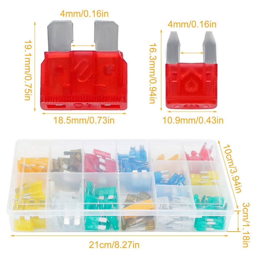 Assortiment de 220 fusibles à lames pour voiture