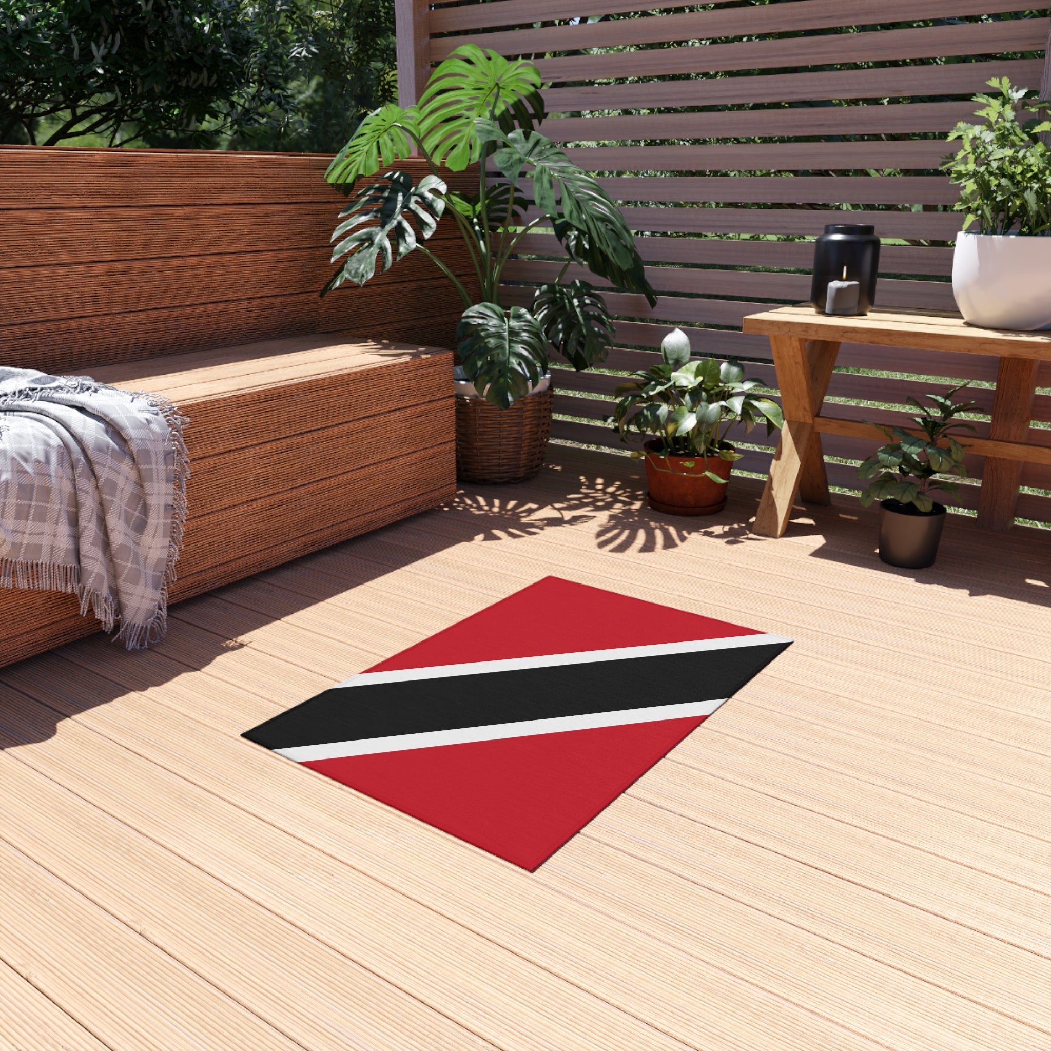 Tapis de porte extérieur antidérapant avec le drapeau de Trinité-et-Tobago | Chaguanas | San Fernando | 24"x36"