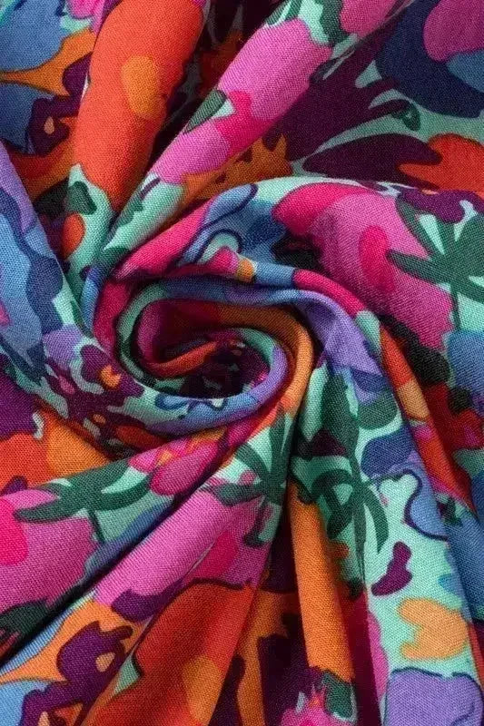 Robe longue cache-cœur col en V à imprimé floral - Robe longue élégante pour femme