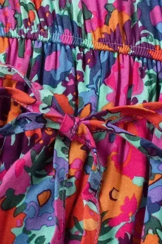 Robe longue cache-cœur col en V à imprimé floral - Robe longue élégante pour femme