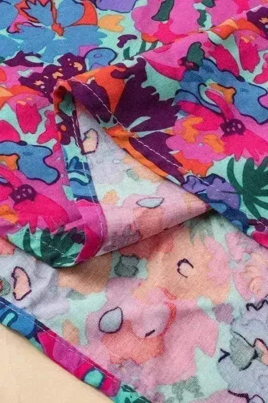 Robe longue cache-cœur col en V à imprimé floral - Robe longue élégante pour femme