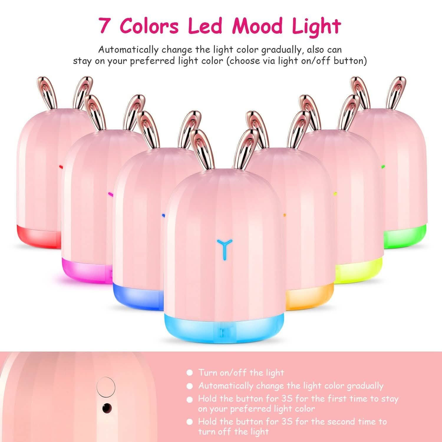 Diffuseur d'air ultrasonique à brume fraîche de 220 ml avec 7 couleurs