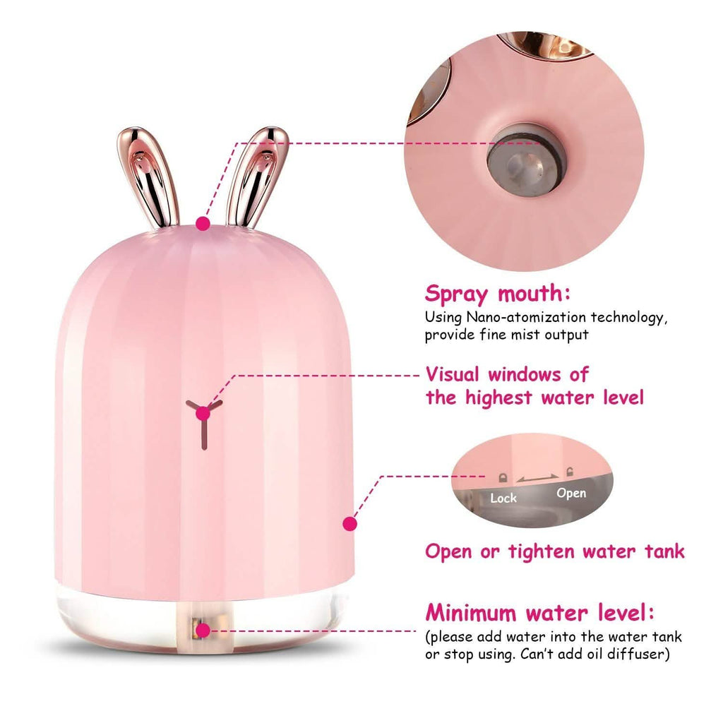 Diffuseur d'air ultrasonique à brume fraîche de 220 ml avec 7 couleurs