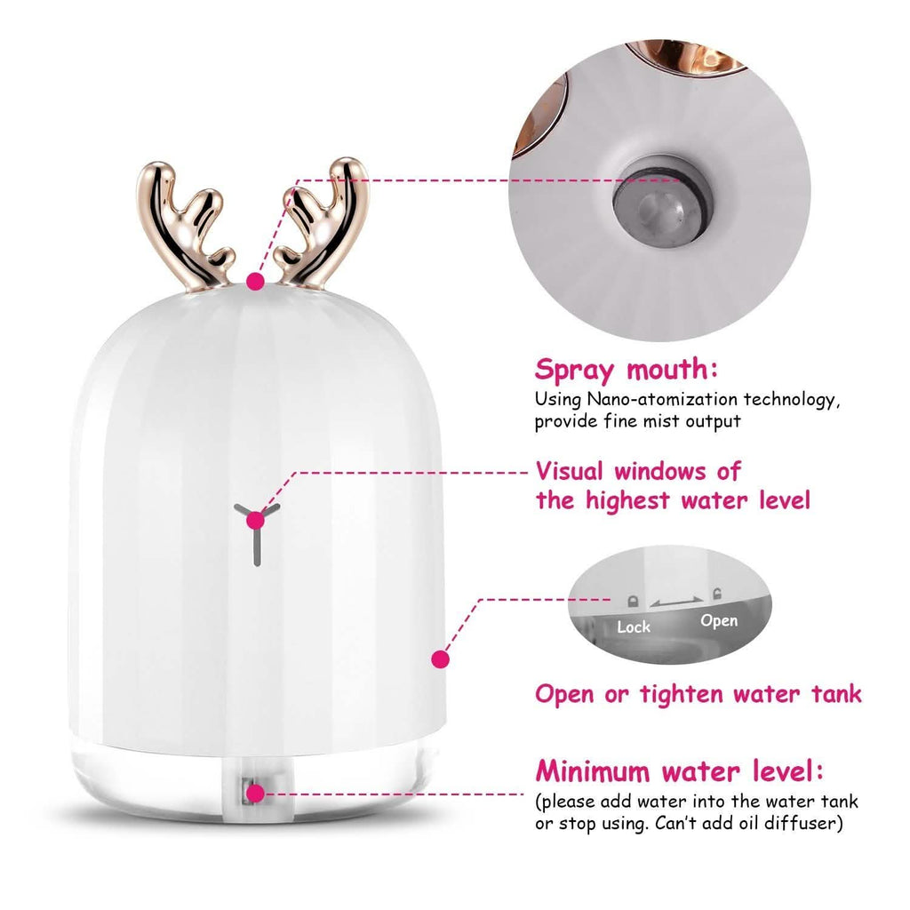 Diffuseur d'air ultrasonique à brume fraîche de 220 ml avec 7 couleurs