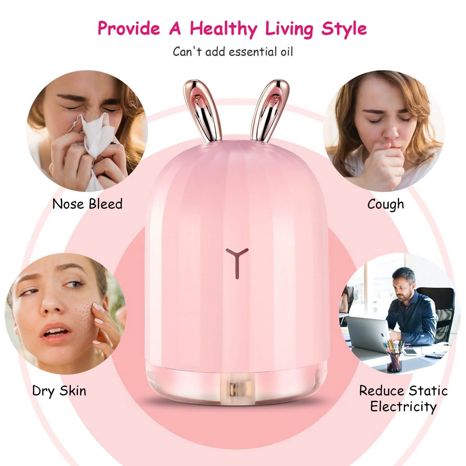 Diffuseur d'air ultrasonique à brume fraîche de 220 ml avec 7 couleurs