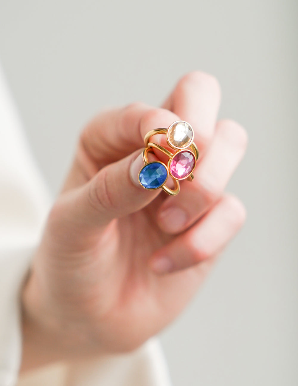 Bague de pierres précieuses bleu océan