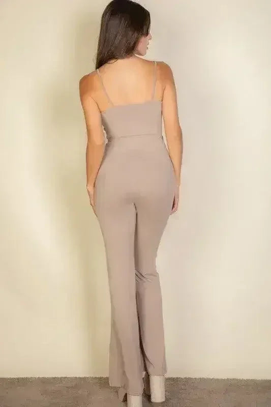 Combinaison pantalon large sans manches unie