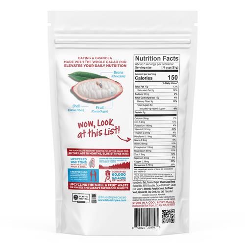 Granola chocolat noir et cacao entier Blue Stripes, 227 g