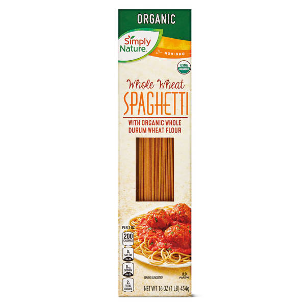 Spaghettis de blé entier biologiques Simply Nature, 454 g
