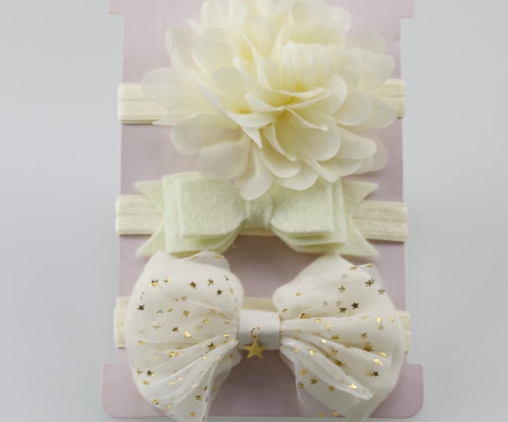 Bandeau Élastique Bébé Fait Main Rétro Vintage Nœud Papillon Fleur Accessoire Cheveux Nourrisson Tout-Petit Pour Bébé