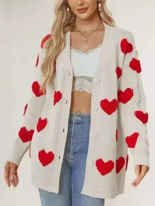 Cardigan long Cœur