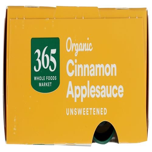 Whole Foods Market, Compotes de Pommes à la Cannelle Bio, Sans Sucre Ajouté, 90 g (Lot de 4)