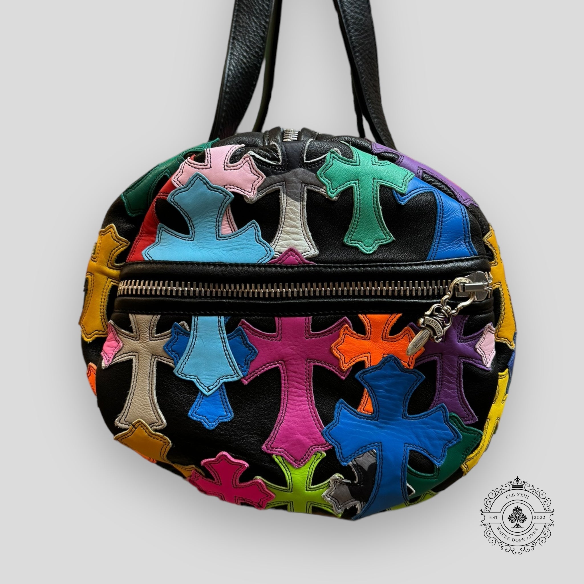 Mini sac polochon Chrome Hearts à croix multicolores