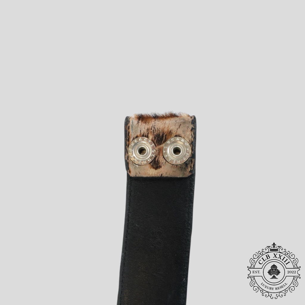 Ceinture Chrome Hearts en poulain léopard