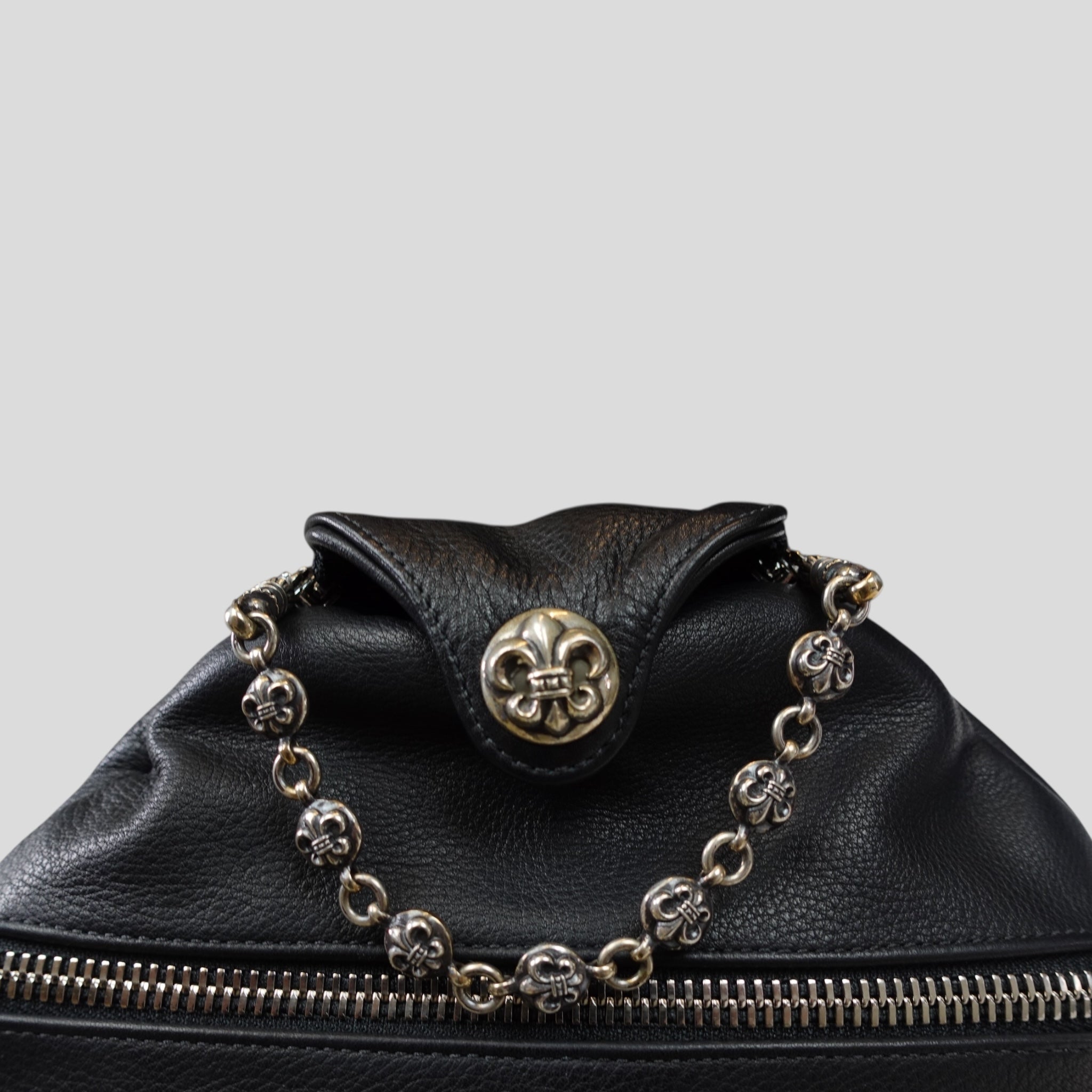 Sac de Voyage en Cuir Noir Chrome Hearts à Motif Fleur
