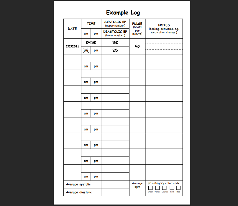Carnet de tension artérielle numérique – Suivi imprimable PDF | Téléchargement instantané