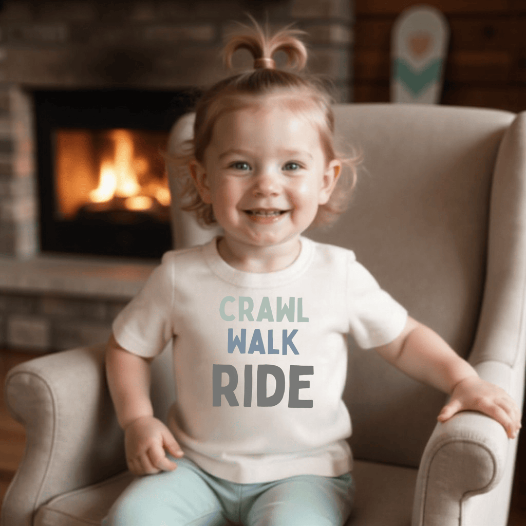tee-shirt imprimé | d'abord je rampe, après je marche, puis je roule