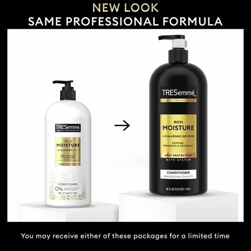 Revitalisant hydratant Rich Moisture Tresemmé avec pompe pour cheveux secs formulé avec la technologie Pro Style 39 fl oz