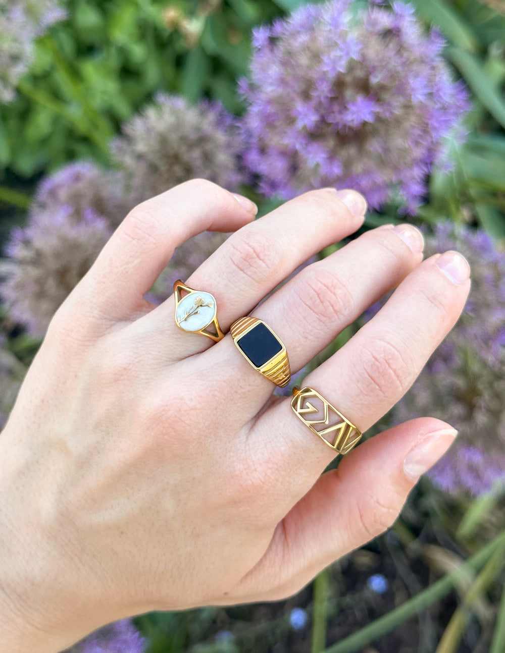 Chevalière en onyx