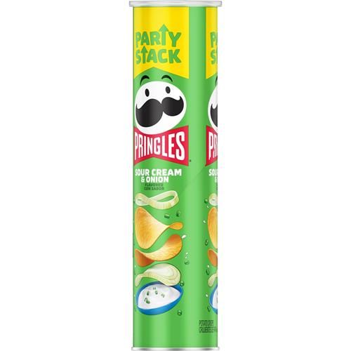 Pringles Chips de pommes de terre, collations pour le déjeuner, collations nomades, format familial, Crème sure et Oignon, boîte de 7,1 oz (1 boîte)