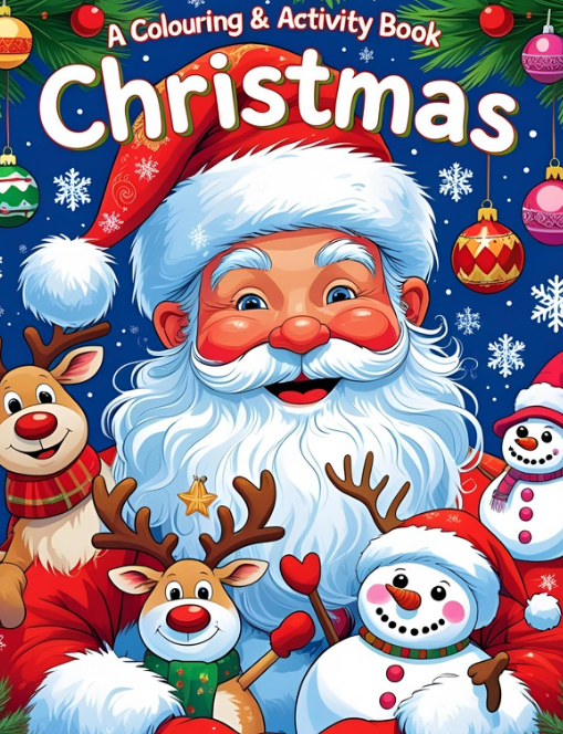 Livre de coloriage et d'activités de Noël pour enfants – Modèle Canva de 100 pages pour un plaisir des fêtes à imprimer