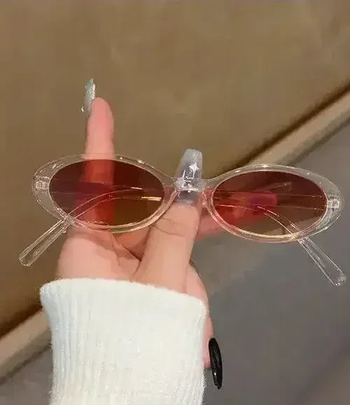 Lunettes de soleil œil-de-chat ovales rétro