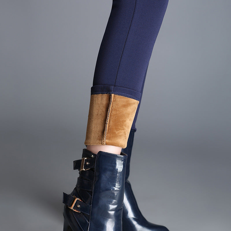 Legging velours rembourré taille haute pour femme
