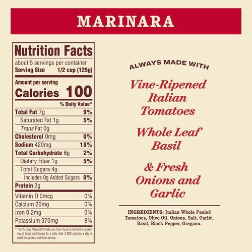 Sauce Marinara Faite Maison Raos, 680g, Sauce Tomate Passe-Partout, Sauce Pâtes, Faible en Glucides, Compatible Keto, Entièrement Naturelle, Qualité Premium, Aux Tomates Italiennes & Huile d'Olive